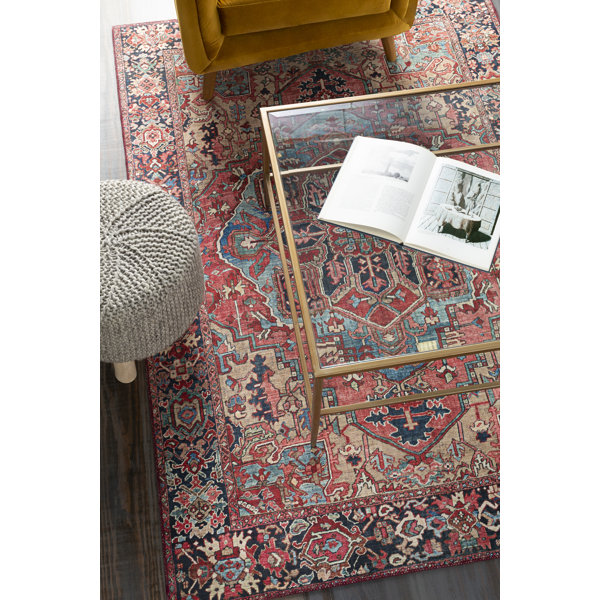 Langley Street Fleckenstein Flatweave Performance Bright Red/Beige/Blue